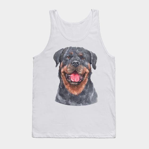 Rottweiler Watercolor Art Tank Top by doglovershirts